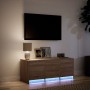 Mueble de TV LED madera ingeniería marrón roble 97x34x40 cm de , Muebles TV - Ref: Foro24-852242, Precio: 87,19 €, Descuento: %