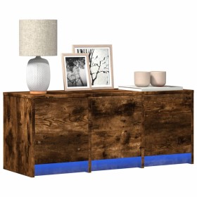 LED TV stand in smoked oak engineered wood, 97x34x40 cm by , TV Furniture - Ref: Foro24-852240, Price: 84,99 €, Discount: %