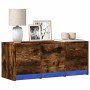 LED TV stand in smoked oak engineered wood, 97x34x40 cm by , TV Furniture - Ref: Foro24-852240, Price: 84,54 €, Discount: %