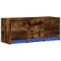 LED TV stand in smoked oak engineered wood, 97x34x40 cm by , TV Furniture - Ref: Foro24-852240, Price: 84,54 €, Discount: %