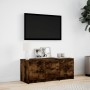 LED TV stand in smoked oak engineered wood, 97x34x40 cm by , TV Furniture - Ref: Foro24-852240, Price: 84,54 €, Discount: %