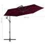 Cantilever parasol with burgundy red aluminum pole 300 cm by vidaXL, Umbrellas - Ref: Foro24-313754, Price: 97,42 €, Discount: %