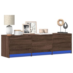 LED TV stand in brown oak engineered wood, 140x34x40 cm by , TV Furniture - Ref: Foro24-852249, Price: 100,99 €, Discount: %