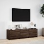 Mueble de TV LED madera ingeniería marrón roble 140x34x40 cm de , Muebles TV - Ref: Foro24-852249, Precio: 100,26 €, Descuent...