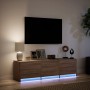 Mueble de TV LED madera ingeniería marrón roble 140x34x40 cm de , Muebles TV - Ref: Foro24-852249, Precio: 100,26 €, Descuent...