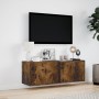 Wall-mounted TV stand with smoked oak finish and LED lights 100x31x35 cm by , TV Furniture - Ref: Foro24-852268, Price: 65,01...