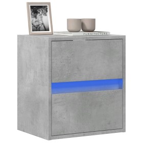 Wall-mounted TV stand with LED lights in concrete gray, 41x31x45 cm. by , TV Furniture - Ref: Foro24-852277, Price: 59,28 €, ...