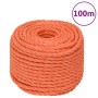 Orange 20 mm polypropylene work rope 100 m by , Ropes and metal cords - Ref: Foro24-152953, Price: 110,22 €, Discount: %