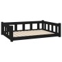 Solid black pine wood dog bed 105.5x75.5x28 cm by , Beds for dogs - Ref: Foro24-820206, Price: 113,09 €, Discount: %