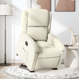 Sillón eléctrico reclinable elevable de terciopelo crema de , Sillones - Ref: Foro24-3204331, Precio: 307,23 €, Descuento: %