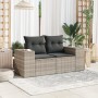 Garden sofa with light gray synthetic rattan cushions, 2 seats. by , Outdoor sofas - Ref: Foro24-366187, Price: 186,56 €, Dis...