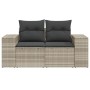 Gartensofa mit Kissen, 2-Sitzer, aus hellem grauem Kunststoff-Rattan. von , Outdoor-Sofas - Ref: Foro24-366187, Preis: 186,78...