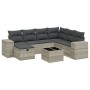 Garden sofa set 8 pieces and gray synthetic rattan cushions by , Garden sets - Ref: Foro24-3264468, Price: 566,59 €, Discount: %