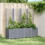 Planter with grey PP trellis 160x40x140 cm by , Pots and planters - Ref: Foro24-367871, Price: 180,21 €, Discount: %