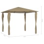 Cenador con cubiertas de postes taupé 3x3x2,6 m 160 g/m² de vidaXL, Carpas y cenadores - Ref: Foro24-313606, Precio: 181,31 €...