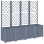 Planter with grey PP trellis 160x40x140 cm by , Pots and planters - Ref: Foro24-367871, Price: 179,58 €, Discount: %