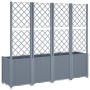 Planter with grey PP trellis 160x40x140 cm by , Pots and planters - Ref: Foro24-367871, Price: 179,58 €, Discount: %