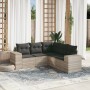 Gartensofa-Set und Kissen, 5-teilig, aus hellem grauem Kunst-Rattan. von , Gartensets - Ref: Foro24-3222551, Preis: 404,49 €,...