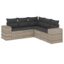 Gartensofa-Set und Kissen, 5-teilig, aus hellem grauem Kunst-Rattan. von , Gartensets - Ref: Foro24-3222551, Preis: 404,49 €,...