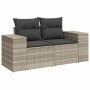 Gartensofa-Set und Kissen, 5-teilig, aus hellem grauem Kunst-Rattan. von , Gartensets - Ref: Foro24-3222551, Preis: 404,49 €,...