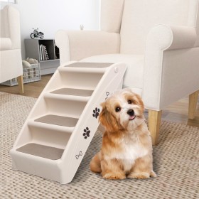 Folding ladder for dogs cream 62x40x49.5 cm by vidaXL, Pet Steps and Ramps - Ref: Foro24-170984, Price: 57,63 €, Discount: %