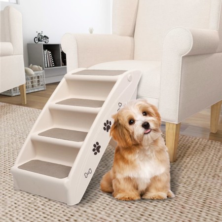 Folding ladder for dogs cream 62x40x49.5 cm by vidaXL, Pet Steps and Ramps - Ref: Foro24-170984, Price: 55,36 €, Discount: %