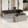 Garden sofa set 8 pieces and gray synthetic rattan cushions by , Garden sets - Ref: Foro24-3222821, Price: 638,53 €, Discount: %