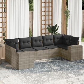 Gartensofa-Set, 7-teilig, mit Polstern, aus hellem grauem PE-Rattan. von , Gartensets - Ref: Foro24-3222991, Preis: 542,99 €,...