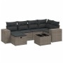 7-piece garden sofa set with light gray PE rattan cushions by , Garden sets - Ref: Foro24-3264428, Price: 513,26 €, Discount: %