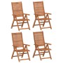 Reclining garden chairs 4 units solid acacia wood 56x72x107cm by , Garden chairs - Ref: Foro24-3214477, Price: 282,99 €, Disc...