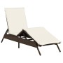 Lounger with brown synthetic rattan cushion by , Loungers - Ref: Foro24-4002702, Price: 141,34 €, Discount: %