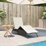 Lounger with brown synthetic rattan cushion by , Loungers - Ref: Foro24-4002702, Price: 141,34 €, Discount: %