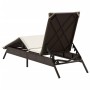 Lounger with brown synthetic rattan cushion by , Loungers - Ref: Foro24-4002702, Price: 141,34 €, Discount: %