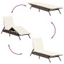 Lounger with brown synthetic rattan cushion by , Loungers - Ref: Foro24-4002702, Price: 141,34 €, Discount: %