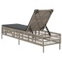 Liegestuhl mit hellem grauem Kunststoff-Rattan-Kissen. von , Liegen - Ref: Foro24-4002742, Preis: 140,41 €, Rabatt: %