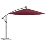 Cantilever parasol with LED lights and red wine red steel pole by vidaXL, Umbrellas - Ref: Foro24-313780, Price: 121,48 €, Di...