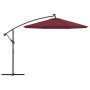 Cantilever parasol with LED lights and red wine red steel pole by vidaXL, Umbrellas - Ref: Foro24-313780, Price: 121,48 €, Di...