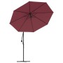 Cantilever parasol with LED lights and red wine red steel pole by vidaXL, Umbrellas - Ref: Foro24-313780, Price: 121,48 €, Di...