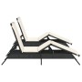 Sun loungers with cushions 2 units synthetic black rattan by , Loungers - Ref: Foro24-3261578, Price: 270,47 €, Discount: %