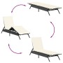 Sun loungers with cushions 2 units synthetic black rattan by , Loungers - Ref: Foro24-3261578, Price: 270,47 €, Discount: %