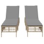 Sun loungers with cushions 2 units synthetic rattan beige by , Loungers - Ref: Foro24-3261599, Price: 273,47 €, Discount: %