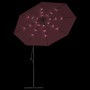 Cantilever parasol with LED lights and red wine red steel pole by vidaXL, Umbrellas - Ref: Foro24-313780, Price: 121,48 €, Di...