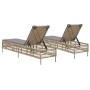 Liegestühle mit Kissen, 2 Stück, aus synthetischem Rattan in Beige. von , Liegen - Ref: Foro24-3261599, Preis: 273,47 €, Raba...