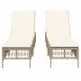 Sun loungers with cushions 2 units synthetic rattan beige by , Loungers - Ref: Foro24-3261600, Price: 273,47 €, Discount: %