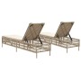 Sun loungers with cushions 2 units synthetic rattan beige by , Loungers - Ref: Foro24-3261600, Price: 273,47 €, Discount: %