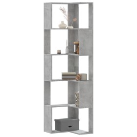 Corner shelf 5 levels gray wood concrete 50x50x179 cm by , Bookcases and shelves - Ref: Foro24-852585, Price: 79,99 €, Discou...