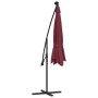 Cantilever parasol with LED lights and red wine red steel pole by vidaXL, Umbrellas - Ref: Foro24-313780, Price: 121,48 €, Di...