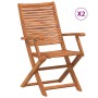 Folding garden chairs with armrests, 2 units, solid acacia wood. by , Garden chairs - Ref: Foro24-367698, Price: 133,14 €, Di...