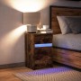 Mesita de noche con luces LED madera ingeniería roble ahumado de , Mesitas de noche - Ref: Foro24-852016, Precio: 60,67 €, De...