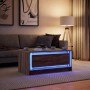 Mesa de centro con luces LED madera de ingeniería marrón roble de , Mesas de centro - Ref: Foro24-851990, Precio: 105,50 €, D...